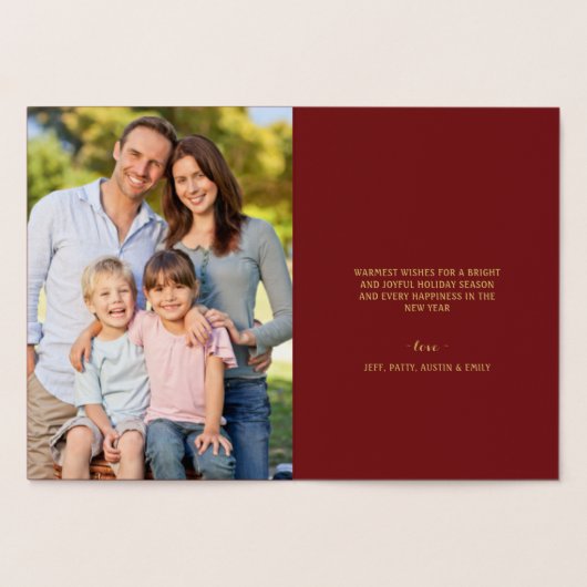 メリークリスマスエレガントヴィンテージスノーフレーク 箔カード (内部)