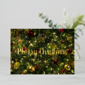 メリークリスマスエレガントヴィンテージ飾ツリー 箔シーズンカード (立ち正面)