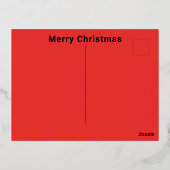 メリークリスマスエレガント一枚写真 箔シーズンポストカード (裏面)