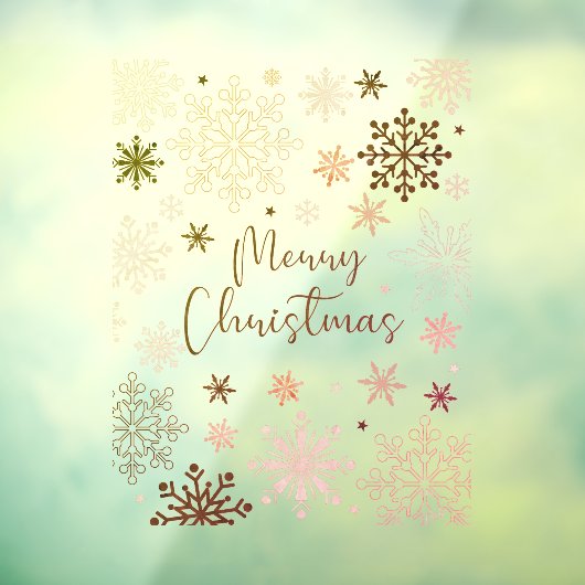 メリークリスマスエレガント冬の雪 ウィンドウサイン (シート3)