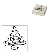 メリークリスマスエレガント冬休み木 ラバースタンプ (押印)