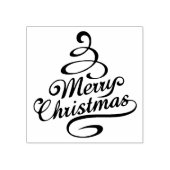 メリークリスマスエレガント冬休み木 ラバースタンプ (インプリント)