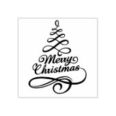 メリークリスマスエレガント冬休み木 ラバースタンプ (インプリント)