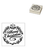メリークリスマスエレガント冬休み木 ラバースタンプ (押印)