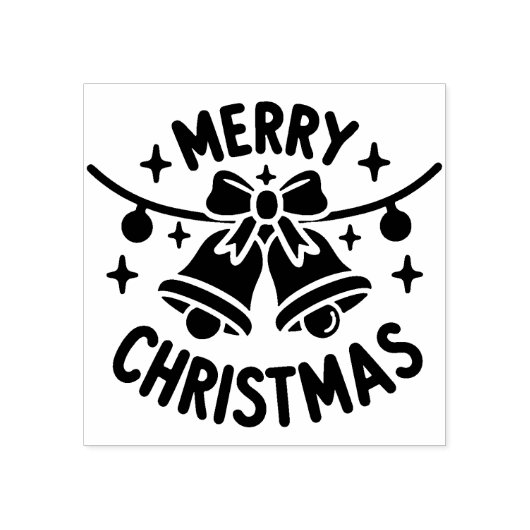 メリークリスマスエレガント冬季休暇の鐘 ラバースタンプ (インプリント)