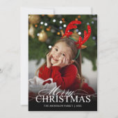 メリークリスマスエレガント台本ホワイト文字オーバーレイ シーズンカード (正面)