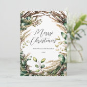 メリークリスマスエレガント台本素朴植物学 シーズンカード (スタンド正面)