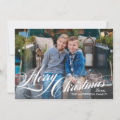 メリークリスマスエレガント書道台本の写真 シーズンカード (正面)