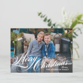 メリークリスマスエレガント書道台本の写真 シーズンカード (スタンド正面)