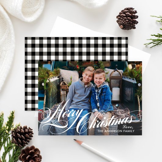 メリークリスマスエレガント書道台本の写真 シーズンカード