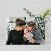 メリークリスマスエレガント書道台本の写真 箔シーズンカード (立ち正面)