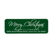 メリークリスマスエレガント書道台本グリーン ラベル (正面)
