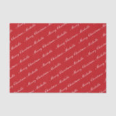 メリークリスマスエレガント書道文字赤白 薄葉紙 (正面)