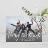 メリークリスマスエレガント書道1枚の写真 シーズンカード (スタンド正面)