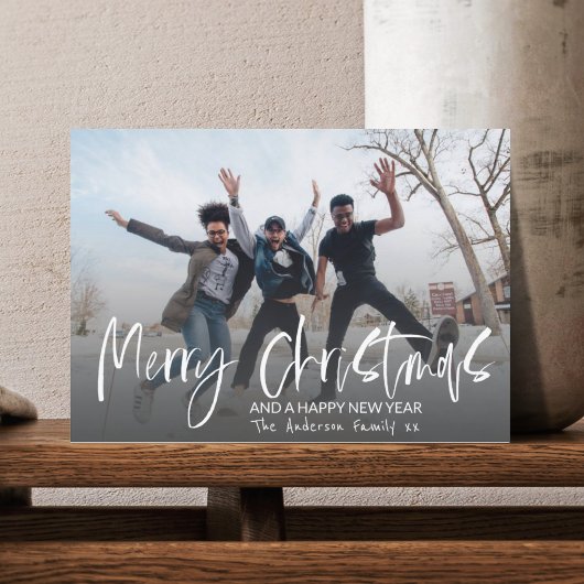 メリークリスマスエレガント書道1枚の写真 ポストカード