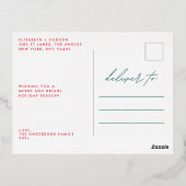 メリークリスマスエレガント金ゴールドスクリプトの写真 箔シーズンポストカード (裏面)