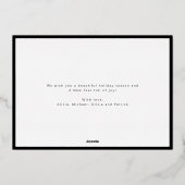 メリークリスマスエレガント金ゴールドスクリプト写真コラージュ 箔シーズンカード (裏面)