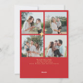 メリークリスマスエレガント金ゴールドタイポグラフィ赤 シーズンカード (裏面)