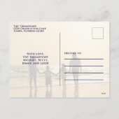 メリークリスマスエレガント金ゴールド書道二枚写真 シーズンポストカード (裏面)