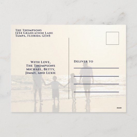 メリークリスマスエレガント金ゴールド書道二枚写真 シーズンポストカード (裏面)