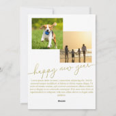 メリークリスマスエレガント金ゴールド書道3枚写真 シーズンカード (裏面)