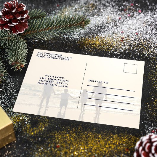 メリークリスマスエレガント金ゴールド書道5枚写真 シーズンポストカード