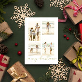 メリークリスマスエレガント金ゴールド書道5枚写真 シーズンポストカード