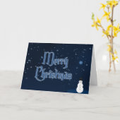 メリークリスマスエレガント雪だるま カード (黄色い花)