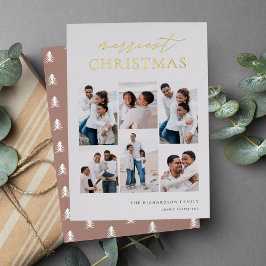 メリークリスマスエレガント6フォトコラージフォイル 箔シーズンカード