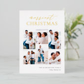 メリークリスマスエレガント6フォトコラージュ 箔シーズンカード (立ち正面)