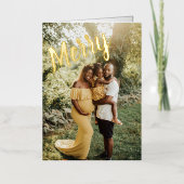 メリークリスマスエレガント6写真折り畳み 箔シーズンカード (正面)