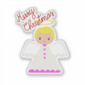メリークリスマスエンジェルステッカー シール (正面)