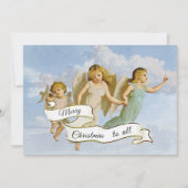 メリークリスマスエンジェルドーブバナーヴィンテージ シーズンカード (正面)