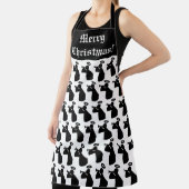 メリークリスマスエンジェルパターン白黒 エプロン (インサイチュ)