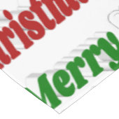 メリークリスマスエンジェルレッドグリーンタイポグラフィ テーブルクロス (アングル)