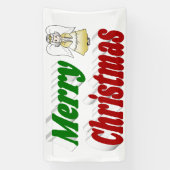 メリークリスマスエンジェルレッドグリーンタイポグラフィ 横断幕 (縦)