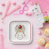 メリークリスマスエンジェルレッド/金ゴールド映画 ペーパープレート (パーティー)