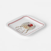 メリークリスマスエンジェルレッド/金ゴールド映画 ペーパープレート (傾斜あり)