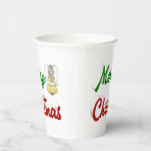 メリークリスマスエンジェル赤い緑のスクリプト 紙コップ (右)