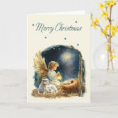 メリークリスマスエンジェル・アットマンガー カード (黄色い花)