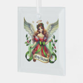 メリークリスマスエンジェル ガラスオーナメント (正面左)