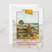 メリークリスマスオクラホマブラックメサパーソナライズされた シーズンポストカード (正面/裏面)