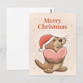 メリークリスマスオッターのはがき ポストカード (正面/裏面)