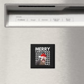 メリークリスマスオポッサム叫びおもしろいメンズウィメンズキ マグネット (インサイチュ (食洗機))