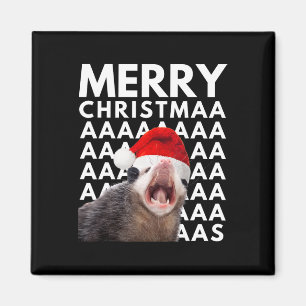 メリークリスマスオポッサム叫びおもしろいメンズウィメンズキ マグネット