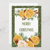 メリークリスマスオレンジスパイスシナモン シーズンカード (正面/裏面)