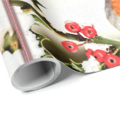 メリークリスマスオレンジバードホリデー ラッピングペーパー (ロールコーナー)