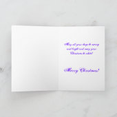 メリークリスマスオレンジ白い雪片ミニマリスト シーズンカード (内部)