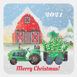 メリークリスマスオンザカントリーファーム スクエアシール