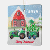 メリークリスマスオンザカントリーファーム セラミックオーナメント (左)